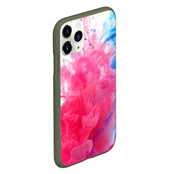 Чехол iPhone 11 Pro матовый Взрыв красок, цвет: 3D-темно-зеленый — фото 2