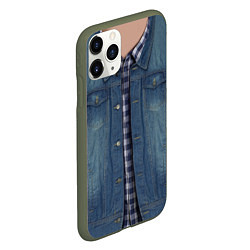 Чехол iPhone 11 Pro матовый Джинсовка, цвет: 3D-темно-зеленый — фото 2