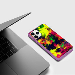 Чехол iPhone 11 Pro матовый Кислотный взрыв, цвет: 3D-фиолетовый — фото 2