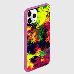 Чехол iPhone 11 Pro матовый Кислотный взрыв, цвет: 3D-фиолетовый — фото 2