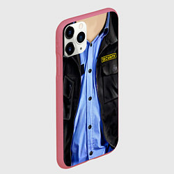 Чехол iPhone 11 Pro матовый Форма SECURITY, цвет: 3D-малиновый — фото 2