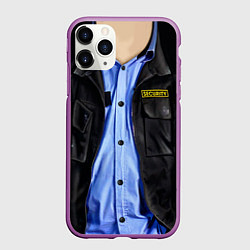Чехол iPhone 11 Pro матовый Форма SECURITY, цвет: 3D-фиолетовый