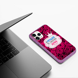 Чехол iPhone 11 Pro матовый Дочке, цвет: 3D-фиолетовый — фото 2