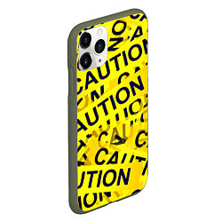 Чехол iPhone 11 Pro матовый Caution, цвет: 3D-темно-зеленый — фото 2