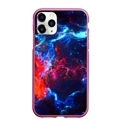 Чехол iPhone 11 Pro матовый Космос, цвет: 3D-малиновый