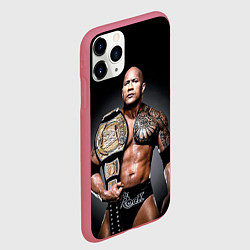 Чехол iPhone 11 Pro матовый Dwayne Johnson, цвет: 3D-малиновый — фото 2