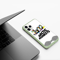 Чехол iPhone 11 Pro матовый Arctic Monkeys: Music Wave, цвет: 3D-салатовый — фото 2