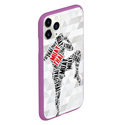 Чехол iPhone 11 Pro матовый Muay thai Words, цвет: 3D-фиолетовый — фото 2