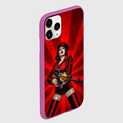 Чехол iPhone 11 Pro матовый Red alert girl, цвет: 3D-фиолетовый — фото 2