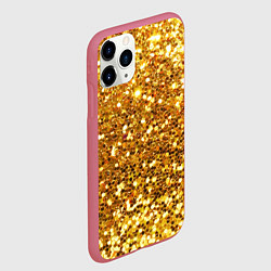 Чехол iPhone 11 Pro матовый Золотое мерцание, цвет: 3D-малиновый — фото 2