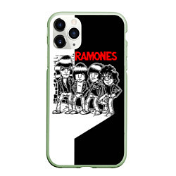 Чехол iPhone 11 Pro матовый Ramones Boys, цвет: 3D-салатовый