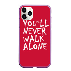 Чехол iPhone 11 Pro матовый You'll never walk alone, цвет: 3D-фиолетовый