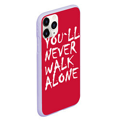 Чехол iPhone 11 Pro матовый You'll never walk alone, цвет: 3D-светло-сиреневый — фото 2