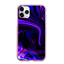 Чехол iPhone 11 Pro матовый Цветные разводы, цвет: 3D-розовый