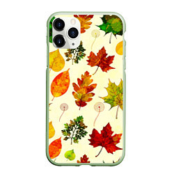 Чехол iPhone 11 Pro матовый Осень, цвет: 3D-салатовый