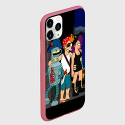 Чехол iPhone 11 Pro матовый Футурама пати, цвет: 3D-малиновый — фото 2