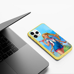 Чехол iPhone 11 Pro матовый Сейлор Мун, цвет: 3D-желтый — фото 2