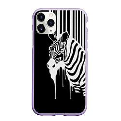Чехол iPhone 11 Pro матовый Жидкая зебра, цвет: 3D-светло-сиреневый