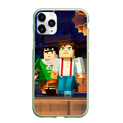 Чехол iPhone 11 Pro матовый Minecraft Men's, цвет: 3D-салатовый