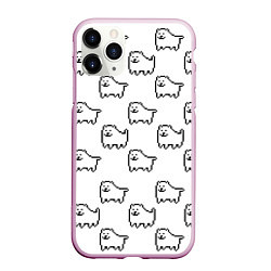 Чехол iPhone 11 Pro матовый Undertale Annoying dog white, цвет: 3D-розовый