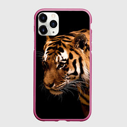 Чехол iPhone 11 Pro матовый Тигрица, цвет: 3D-малиновый