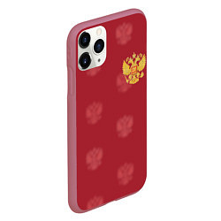 Чехол iPhone 11 Pro матовый Сборная России по футболу, цвет: 3D-малиновый — фото 2