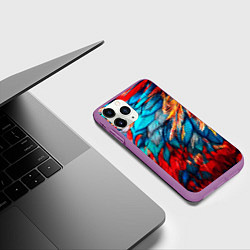 Чехол iPhone 11 Pro матовый Перья, цвет: 3D-фиолетовый — фото 2
