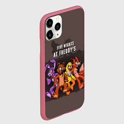 Чехол iPhone 11 Pro матовый Five Nights At Freddy's, цвет: 3D-малиновый — фото 2