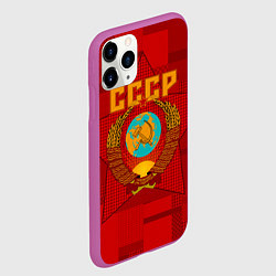 Чехол iPhone 11 Pro матовый СССР, цвет: 3D-фиолетовый — фото 2