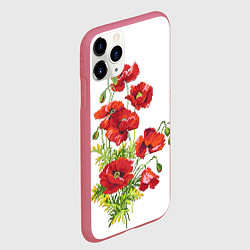 Чехол iPhone 11 Pro матовый Вышивка 22, цвет: 3D-малиновый — фото 2