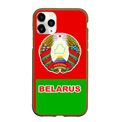 Чехол iPhone 11 Pro матовый Belarus Patriot, цвет: 3D-коричневый