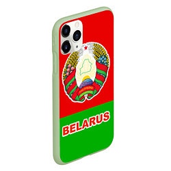 Чехол iPhone 11 Pro матовый Belarus Patriot, цвет: 3D-салатовый — фото 2