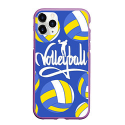 Чехол iPhone 11 Pro матовый Волейбол 6, цвет: 3D-фиолетовый