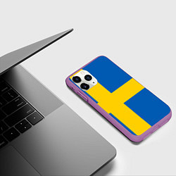 Чехол iPhone 11 Pro матовый Швеция, цвет: 3D-фиолетовый — фото 2