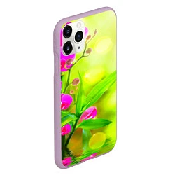 Чехол iPhone 11 Pro матовый Цветы, цвет: 3D-сиреневый — фото 2