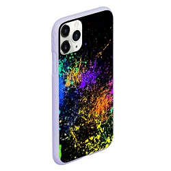 Чехол iPhone 11 Pro матовый Брызги красок, цвет: 3D-светло-сиреневый — фото 2
