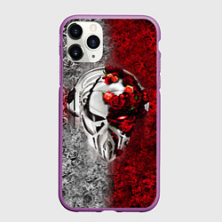 Чехол iPhone 11 Pro матовый Pirate Station: Flowers, цвет: 3D-фиолетовый
