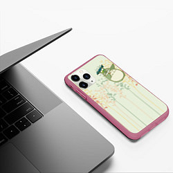 Чехол iPhone 11 Pro матовый Тоторо, цвет: 3D-малиновый — фото 2