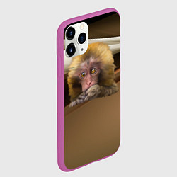 Чехол iPhone 11 Pro матовый Мартышка, цвет: 3D-фиолетовый — фото 2