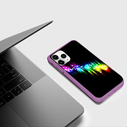 Чехол iPhone 11 Pro матовый Блики, цвет: 3D-фиолетовый — фото 2