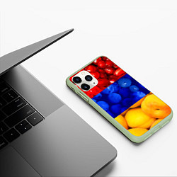 Чехол iPhone 11 Pro матовый Флаг Армении, цвет: 3D-салатовый — фото 2