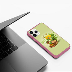 Чехол iPhone 11 Pro матовый Правильное питание, цвет: 3D-малиновый — фото 2