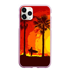 Чехол iPhone 11 Pro матовый Summer Surf, цвет: 3D-розовый