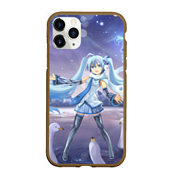 Чехол iPhone 11 Pro матовый Hatsune Miku, цвет: 3D-коричневый