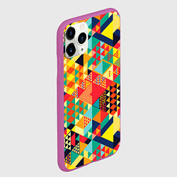 Чехол iPhone 11 Pro матовый Геометрия, цвет: 3D-фиолетовый — фото 2