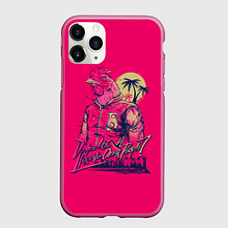 Чехол iPhone 11 Pro матовый Hooking Over People?, цвет: 3D-малиновый