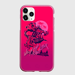 Чехол iPhone 11 Pro матовый We grab pizza later, цвет: 3D-малиновый