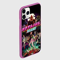 Чехол iPhone 11 Pro матовый Hotline Miami, цвет: 3D-фиолетовый — фото 2