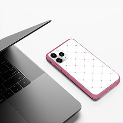 Чехол iPhone 11 Pro матовый Точечный узор!, цвет: 3D-малиновый — фото 2