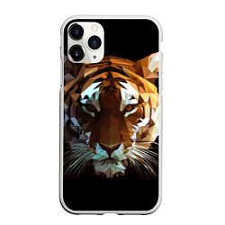 Чехол iPhone 11 Pro матовый Poly Tiger, цвет: 3D-белый